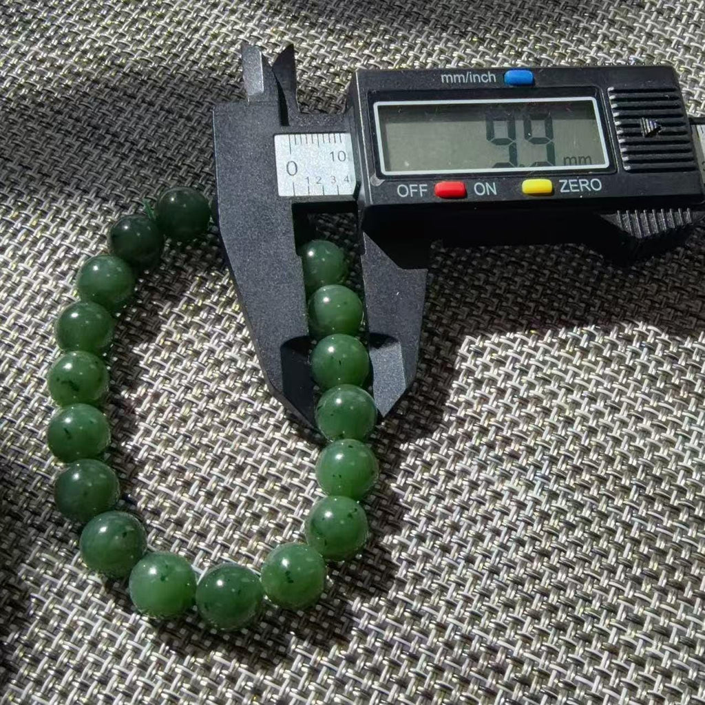 DEAL! Certifeid Green Jade Bracelet ,10mm Green Jade Bracelet , Natural Nephrite Beads, Minimalist Luxury Jewelry, Certified Jade Gift