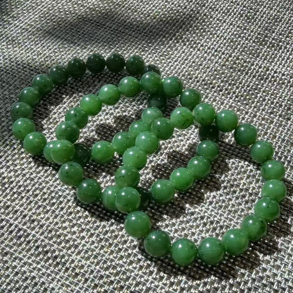 DEAL! Certifeid Green Jade Bracelet ,10mm Green Jade Bracelet , Natural Nephrite Beads, Minimalist Luxury Jewelry, Certified Jade Gift
