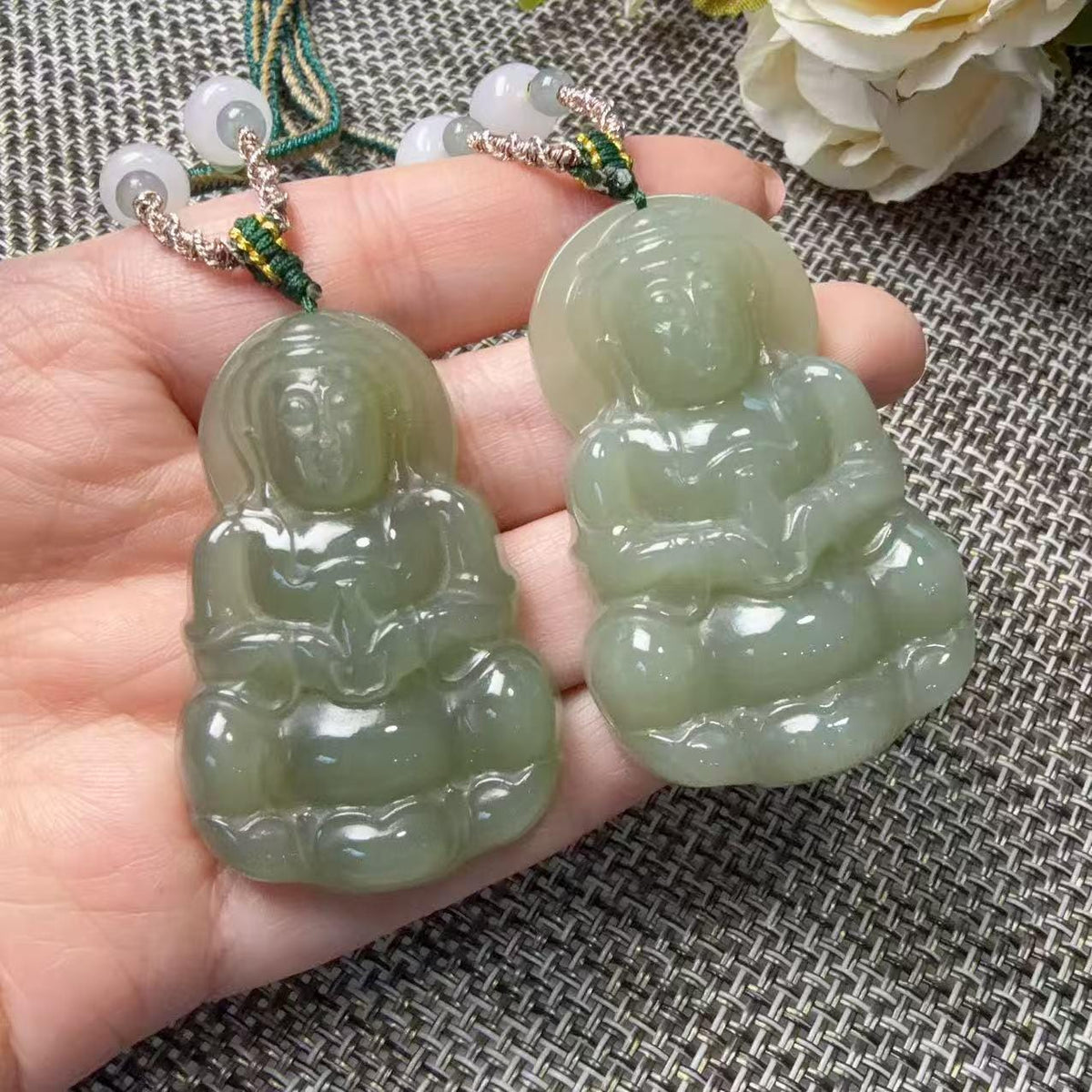 Certified Large Icy Green Jade Guanyin Necklace, Natural Jade Kwan Yin Pendant, Adjustable 28 Inch Cord, Unisex Jade Jewelry, One of a Kind