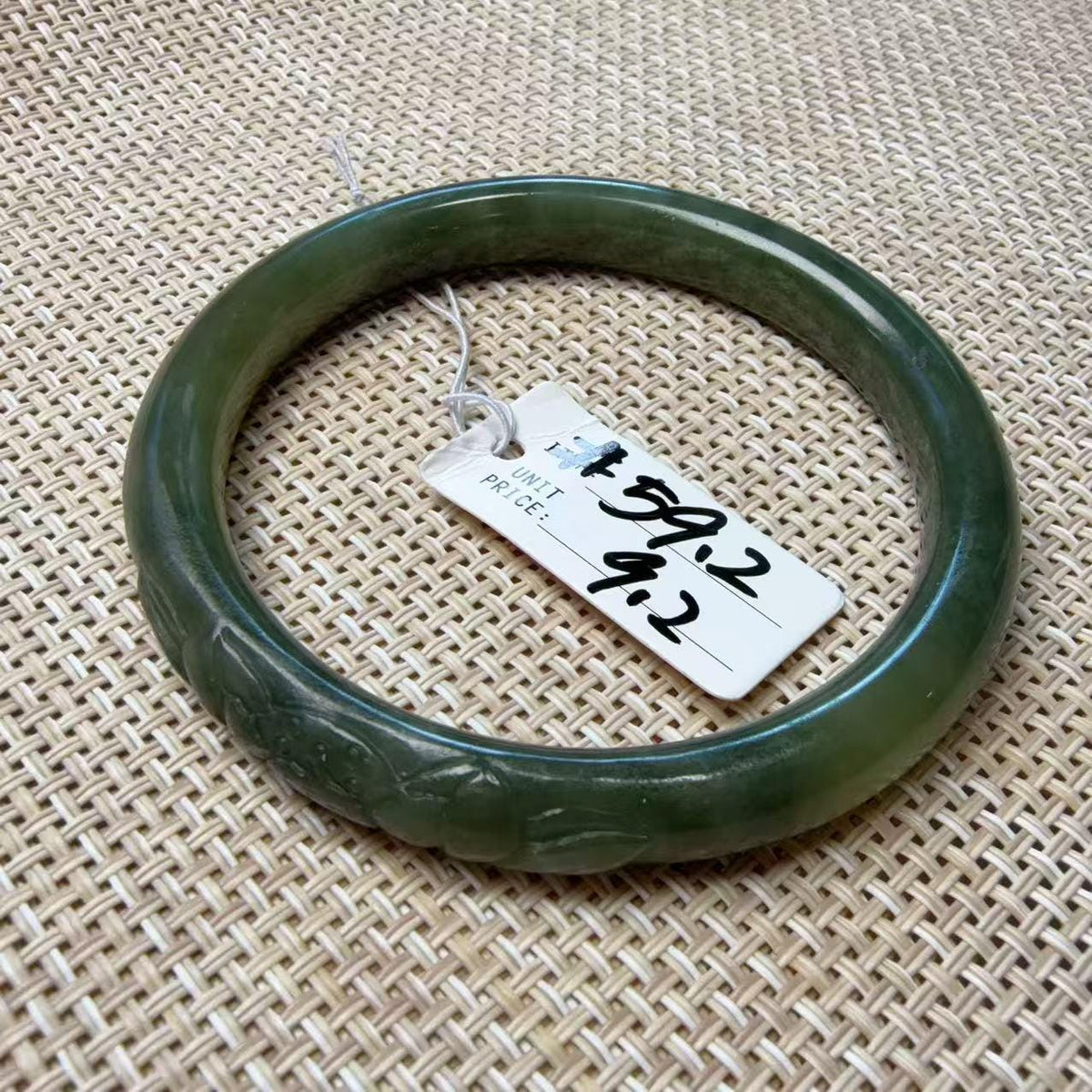 Natural Nephrite Jade Bangle, One of a Kind Hand Carved Jade Bracelet, White Green Jade Bangle, Unique Carved Jade Jewelry