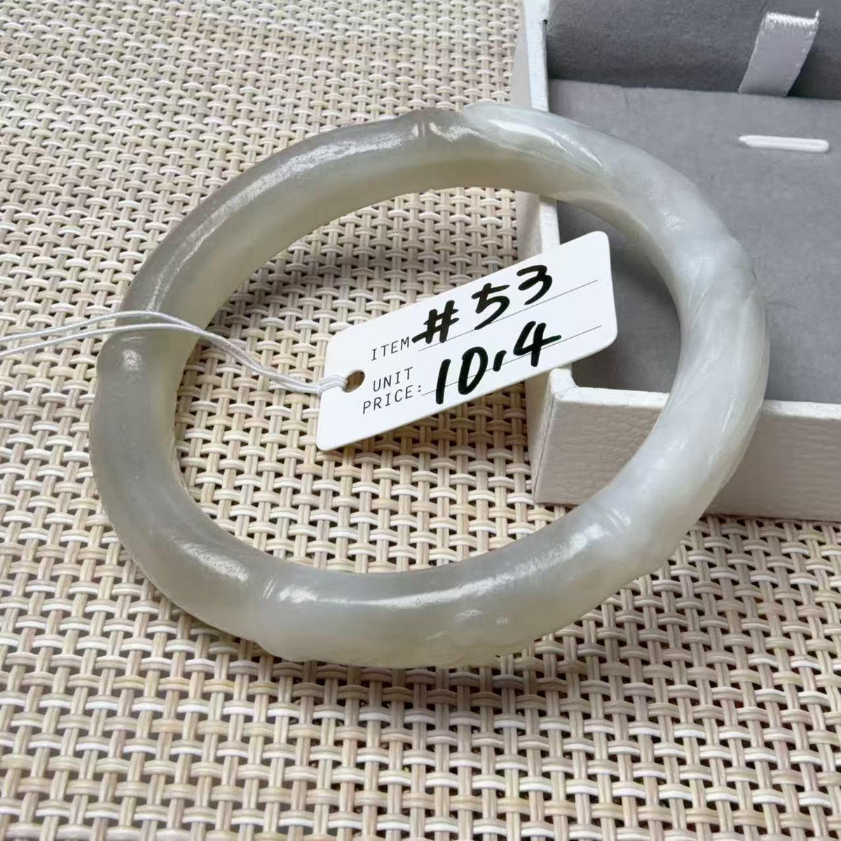 Deal! Natural White Jade Carved Bangle | Floral Jade Bracelet | Slim Round Bangle | Small Size Jade Jewelry | Handmade Gemstone Bracelet