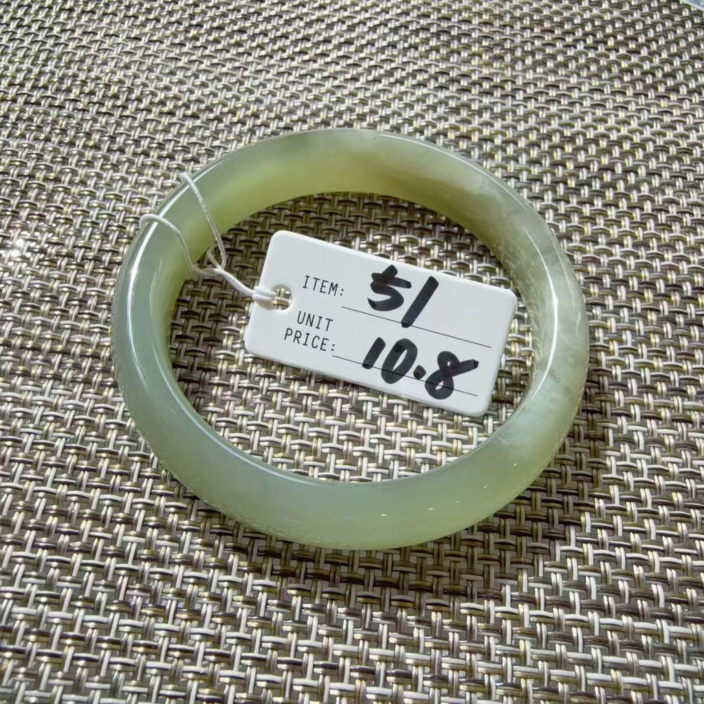 Certified Natural Nephrite Jade Small Size Bangle , Spring Water Green Jade, Bangle Size 51-55, Minimalist Jade Bangle Bracelet, XSmall Size