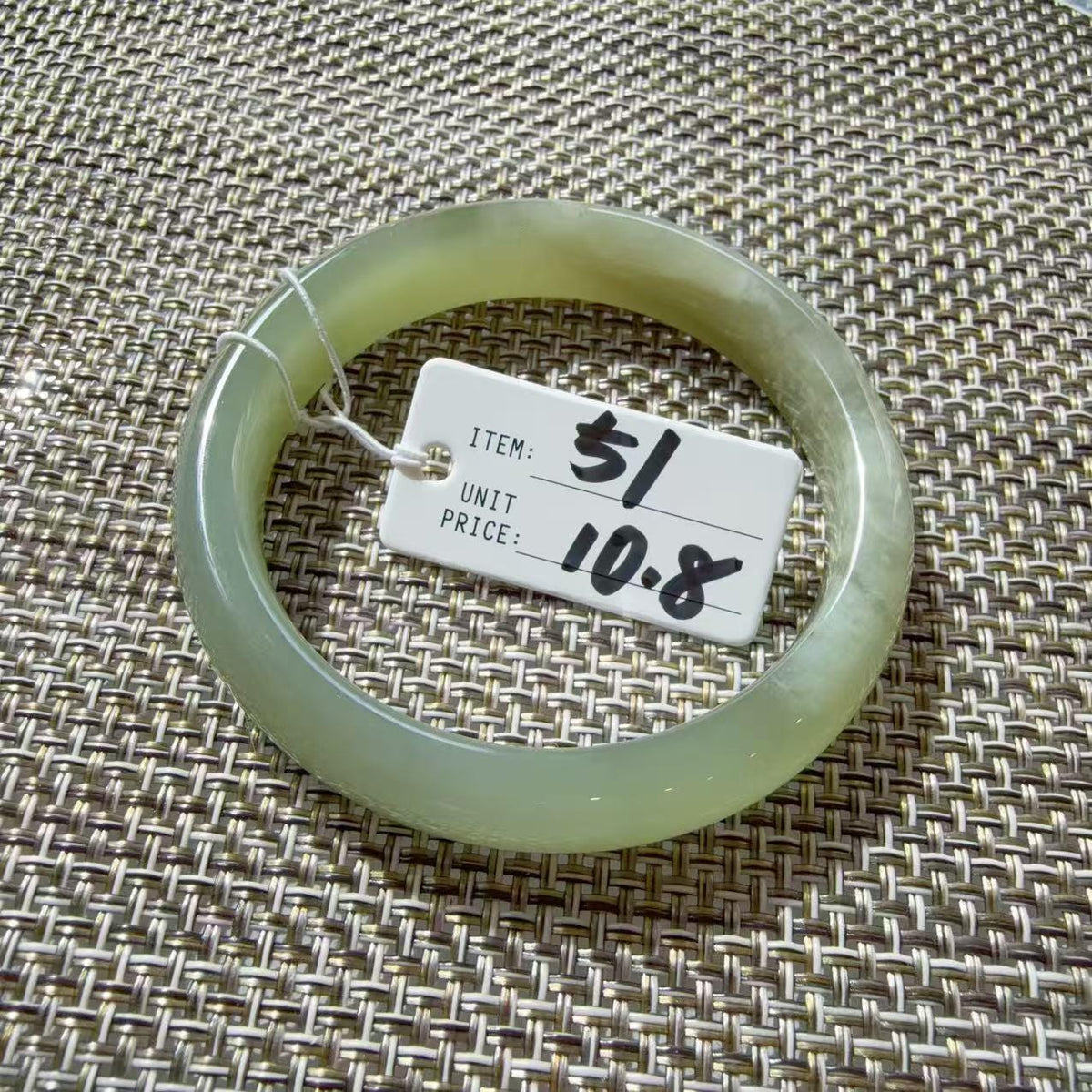 Certified Natural Nephrite Jade Small Size Bangle , Spring Water Green Jade, Bangle Size 51-55, Minimalist Jade Bangle Bracelet, XSmall Size