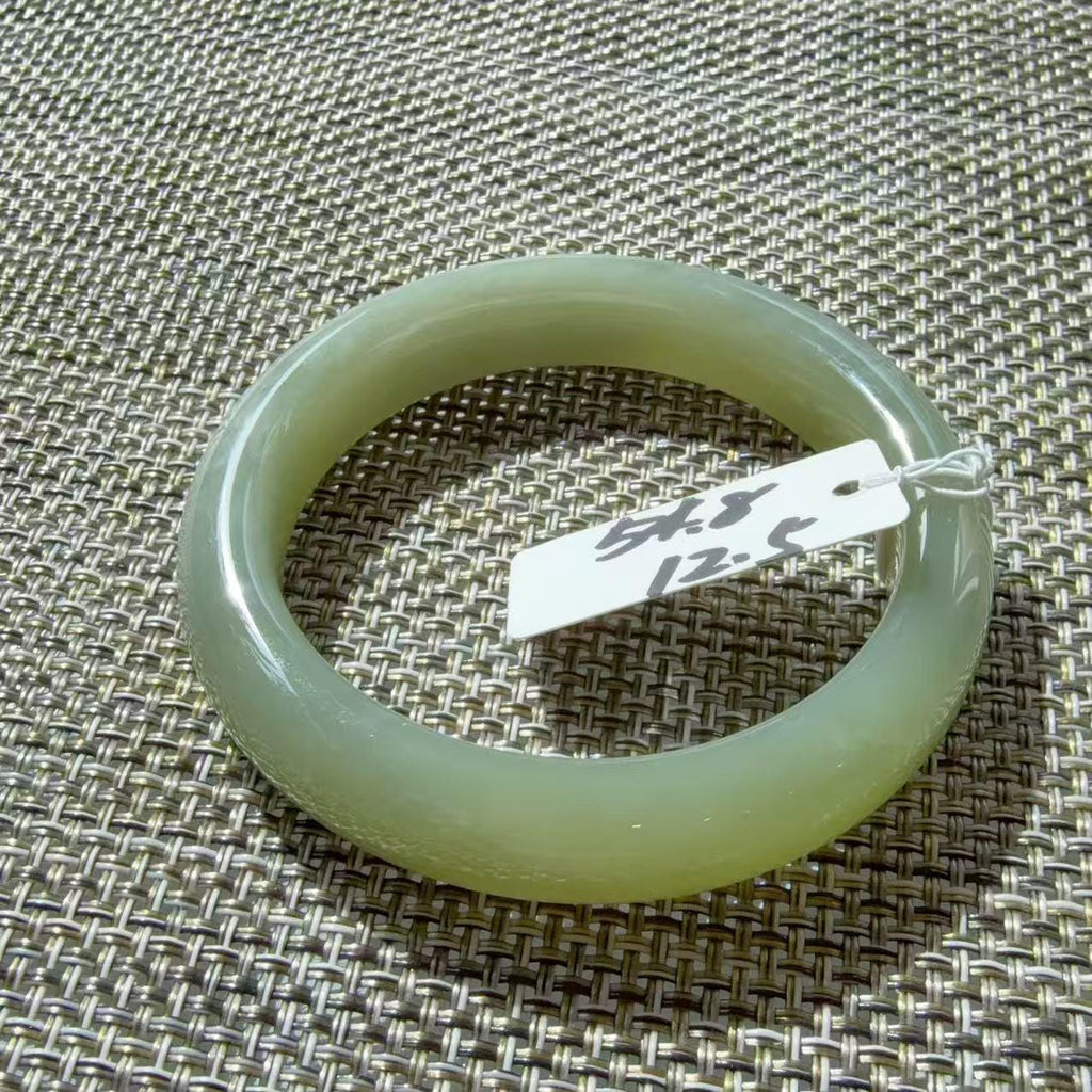 Certified Natural Nephrite Jade Small Size Bangle , Spring Water Green Jade, Bangle Size 51-55, Minimalist Jade Bangle Bracelet, XSmall Size
