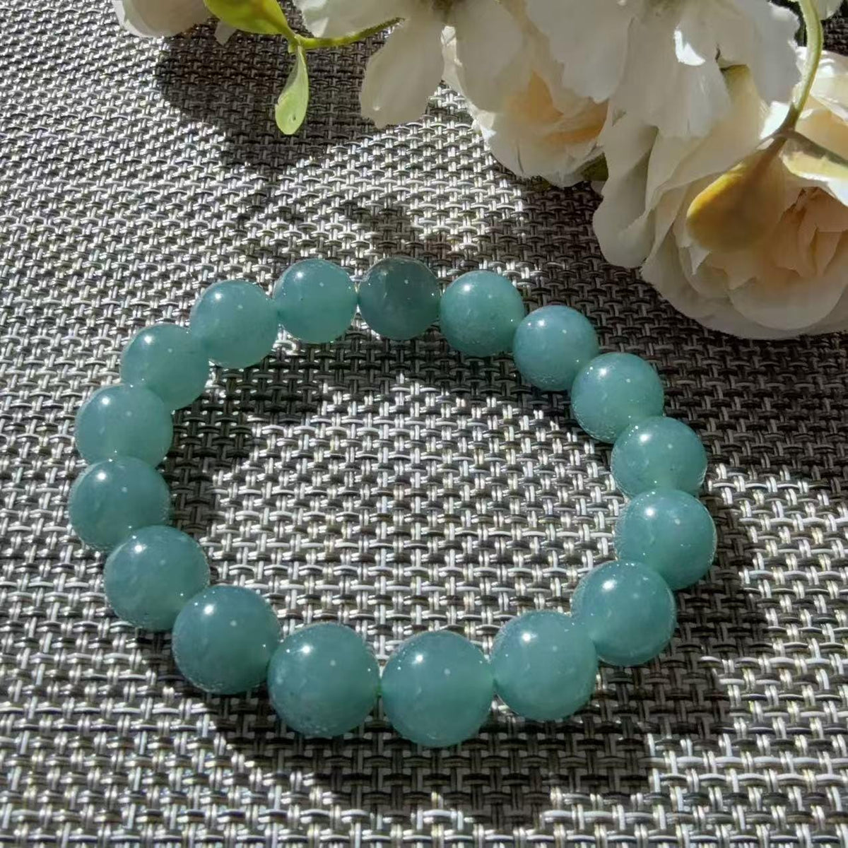 Certified Natural Blue Jadeite Bracelet , Icy Blue Jade Bracelet , 7mm Jadeite Bead Bracelet , Certified Grade A Jade , Minimalist Jewelry