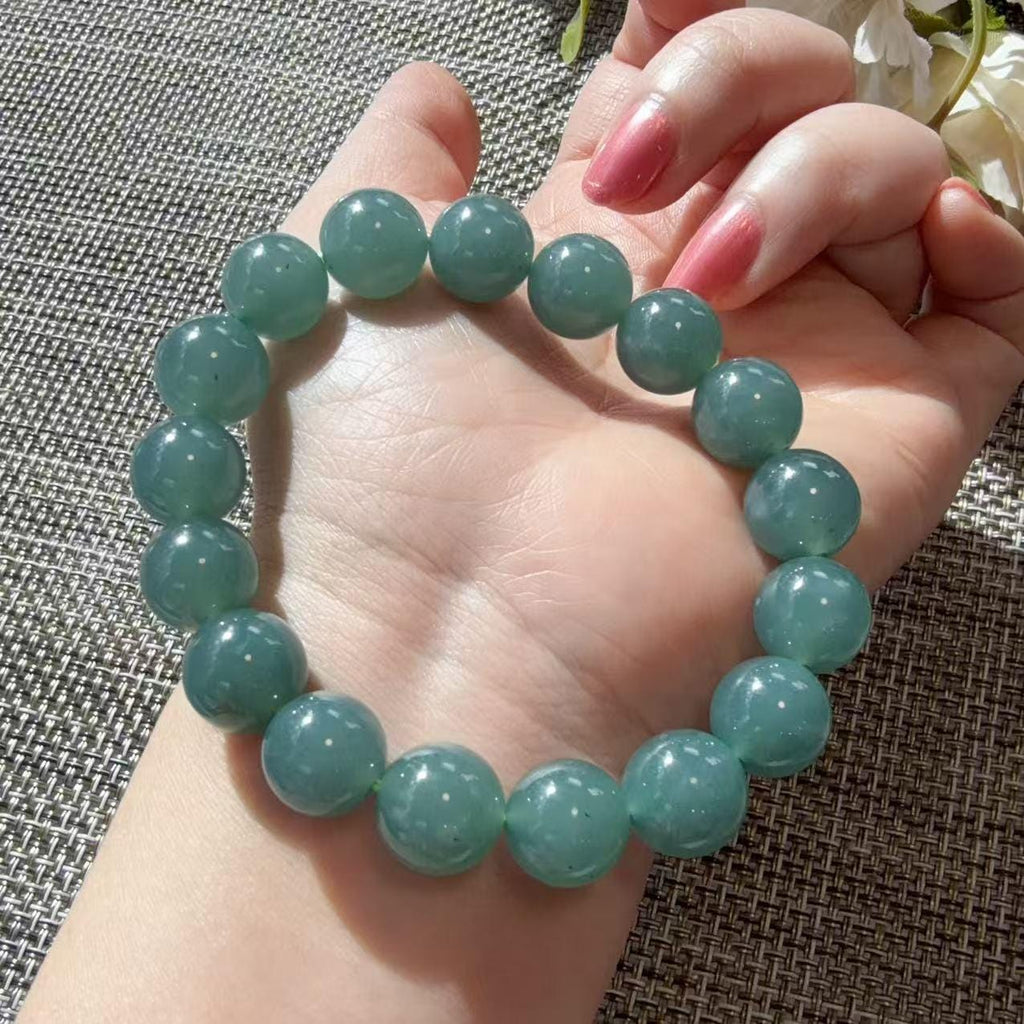 Certified Natural Blue Jadeite Bracelet , Icy Blue Jade Bracelet , 7mm Jadeite Bead Bracelet , Certified Grade A Jade , Minimalist Jewelry