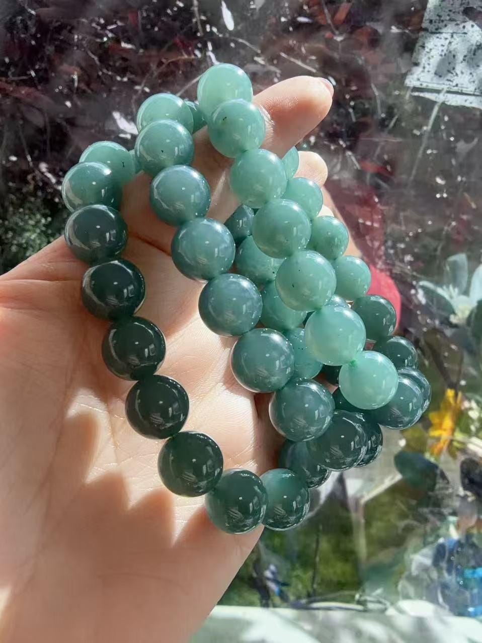 Certified Natural Blue Jadeite Bracelet , Icy Blue Jade Bracelet , 7mm Jadeite Bead Bracelet , Certified Grade A Jade , Minimalist Jewelry