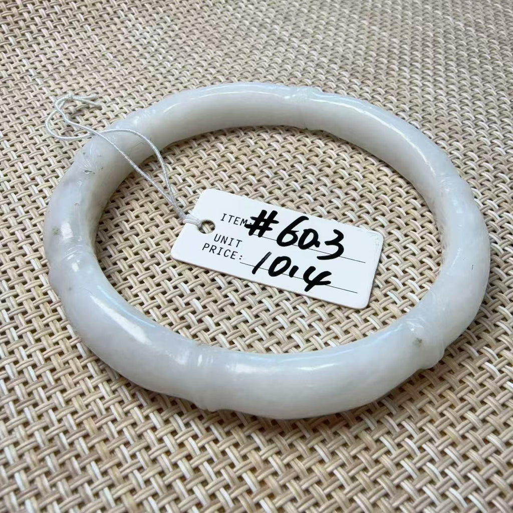 Natural Nephrite Jade Bangle, One of a Kind Hand Carved Jade Bracelet, White Green Jade Bangle, Unique Carved Jade Jewelry