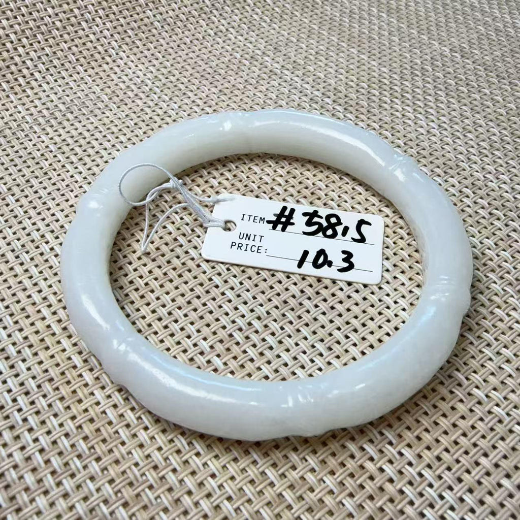 Natural Nephrite Jade Bangle, One of a Kind Hand Carved Jade Bracelet, White Green Jade Bangle, Unique Carved Jade Jewelry