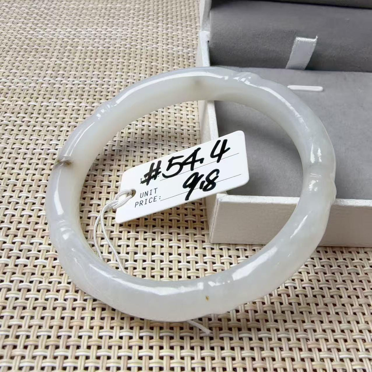 Deal! Natural White Jade Carved Bangle | Floral Jade Bracelet | Slim Round Bangle | Small Size Jade Jewelry | Handmade Gemstone Bracelet