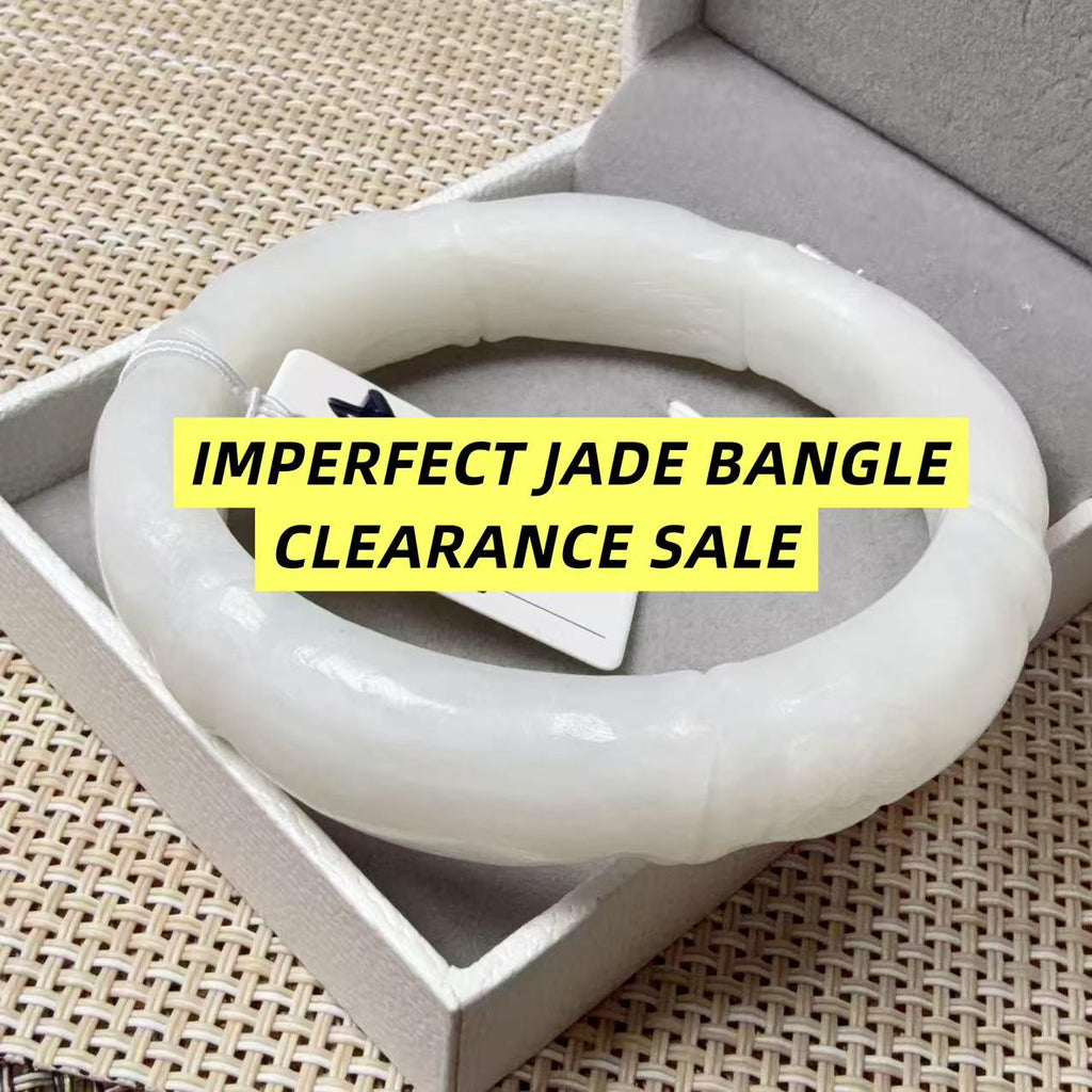 Deal Sale! Natural Jade Bangle Clearance | Imperfect Nephrite Jade Bracelet | Discount Jade Bangles, One of a Kind