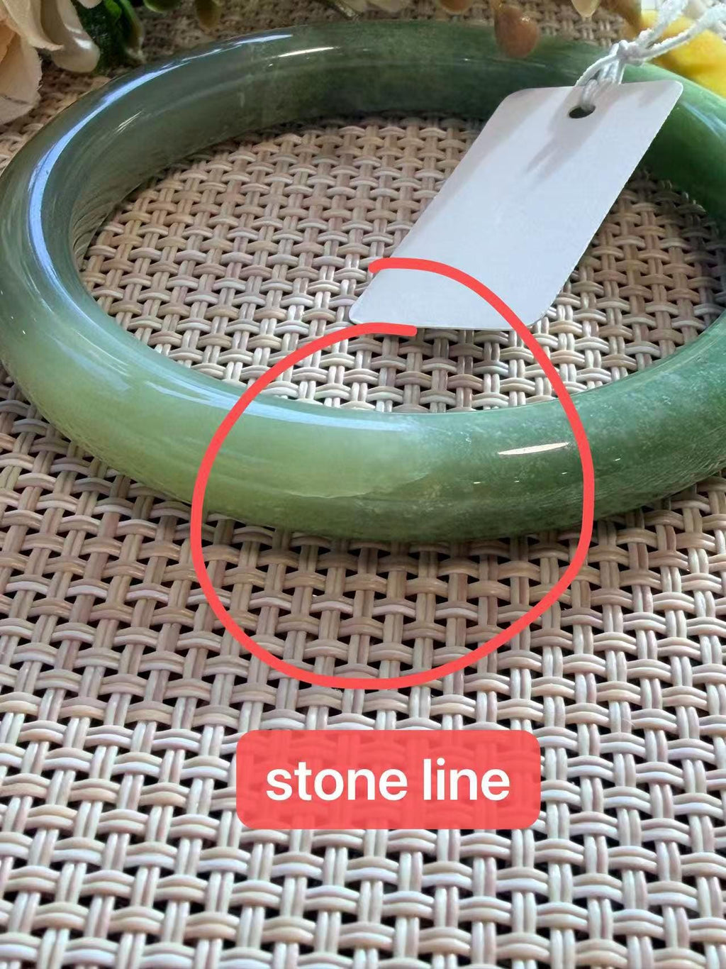 Certified Natural Icy Nephrite Jade Bangle, Vivid Green Two Tone Jade, Water Grass Pattern Jade, 55-57.5mm Round Bangle, One of a Kind