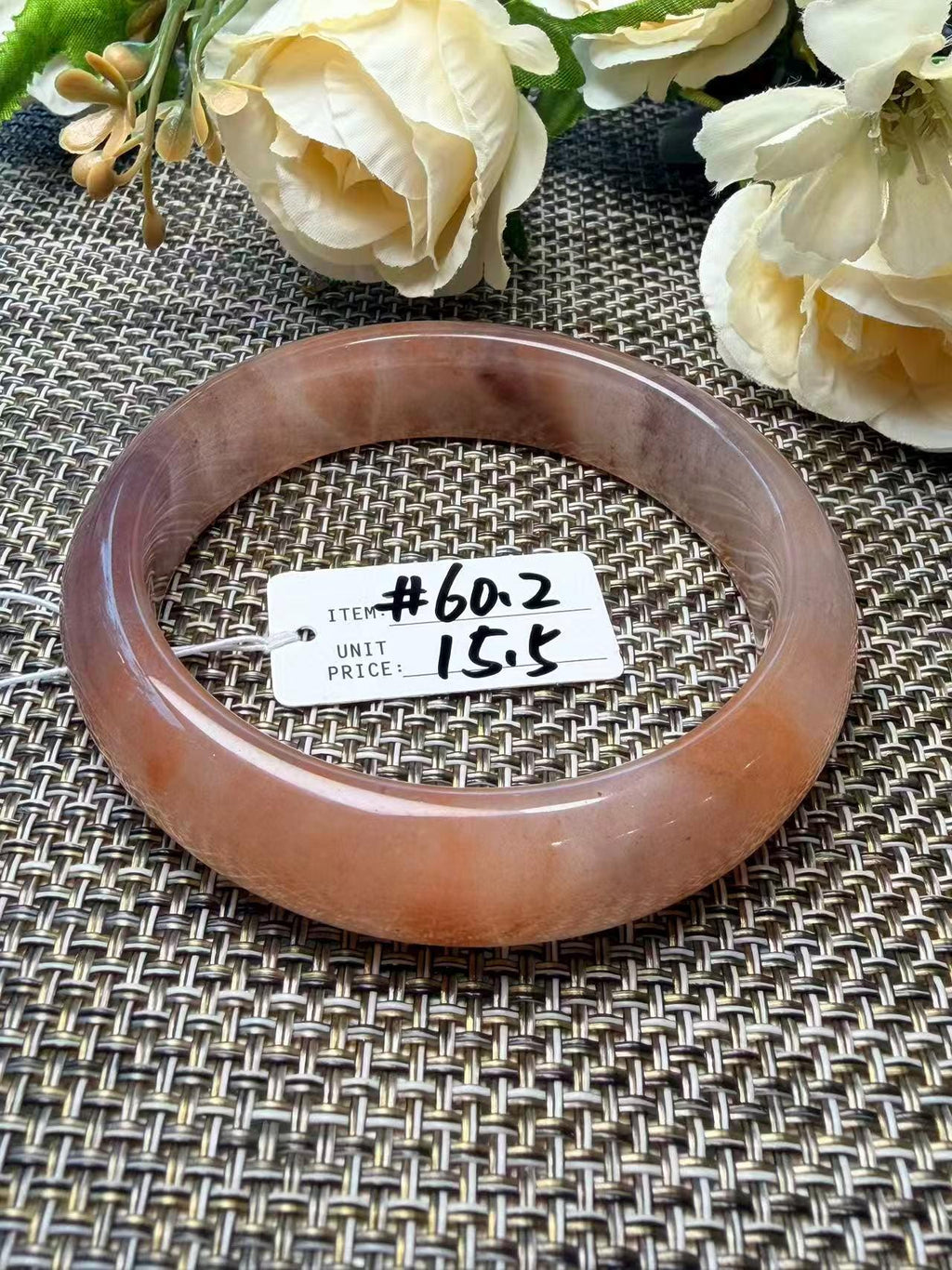 Rose Dusk Natural Quartzite Jade Bangle, Pink Purple Wide Bangle, One of a Kind Stone Bracelet, Certificate Included, 57-65mm Size Bangle