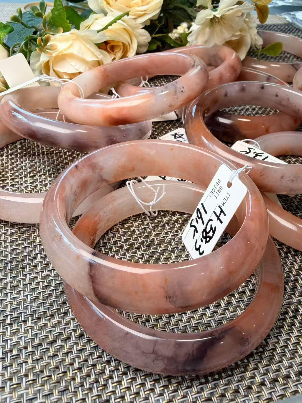 Deal! Rose Dusk Natural Quartzite Jade Bangle, Pink Purple Wide Bangle, One of a Kind Bangle, Certificate Included, 56-60mm Size Bangle