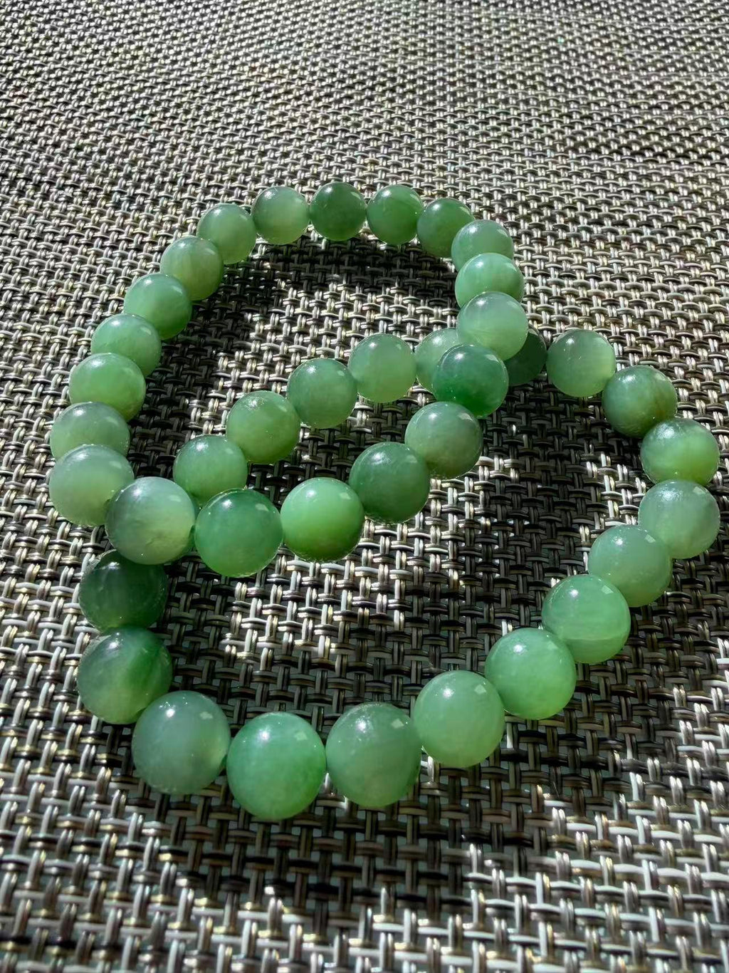 Natural Nephrite Jade Bracelet | Soft Moss Green 10mm Beads | Semi-Translucent Gemstone | Certified Premium Grade Jade | Jade Jewelry