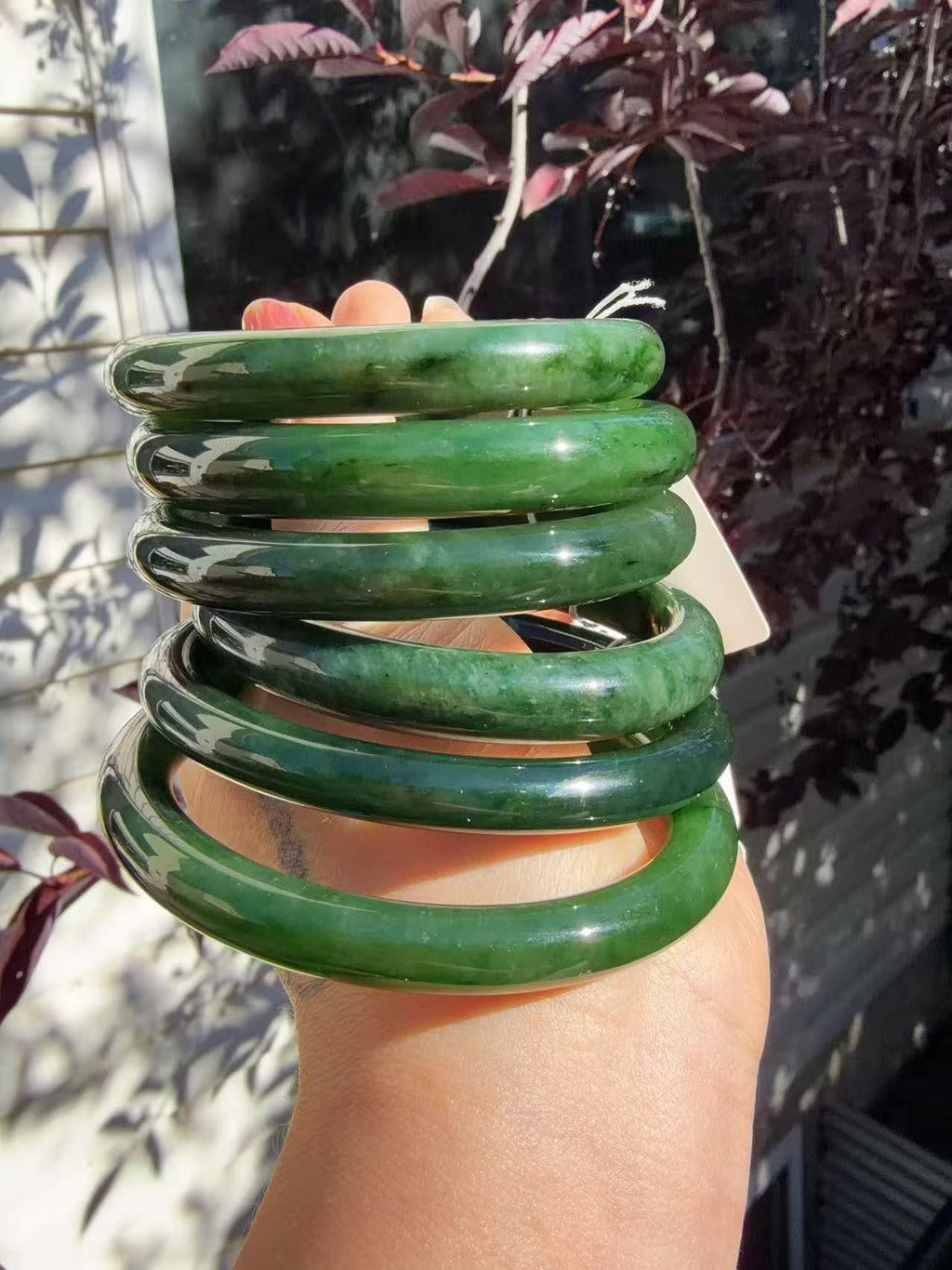 Certified Natural Nephrite Jade Bangle, 53-61mm Minimalist Bangle Bracelet, Dark Green Jade Bangle, Real Jade Bangle Bracelet, One of a Kind