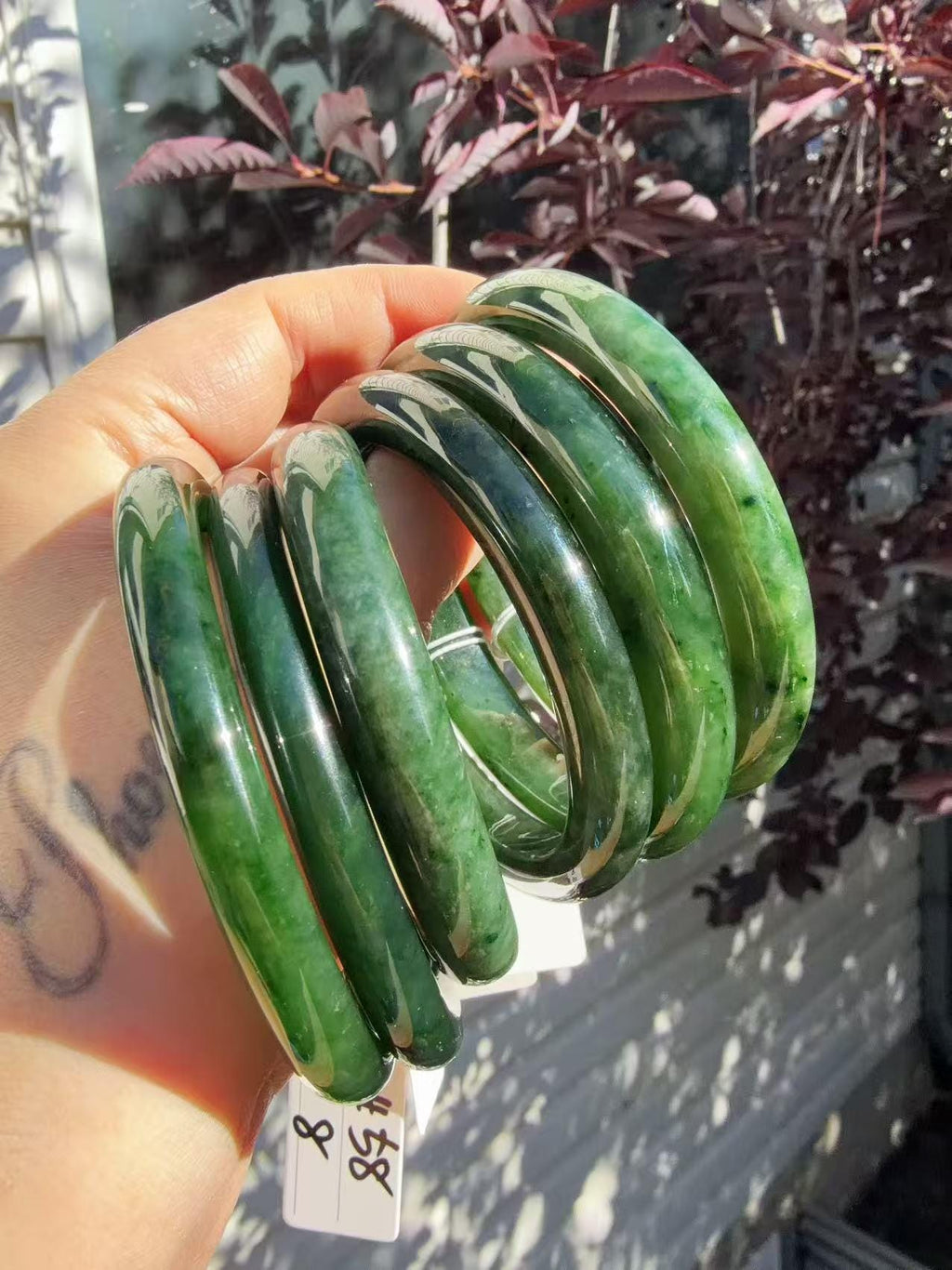 Certified Natural Nephrite Jade Bangle, 53-61mm Minimalist Bangle Bracelet, Dark Green Jade Bangle, Real Jade Bangle Bracelet, One of a Kind