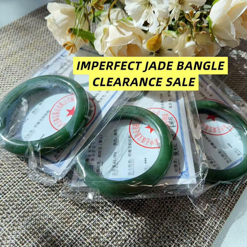 BIG SALE! Natural Green Jade Bangle Clearance | Imperfect Nephrite Jade Bracelet | Stone Lines & Cracks | Discount Jade Bangles