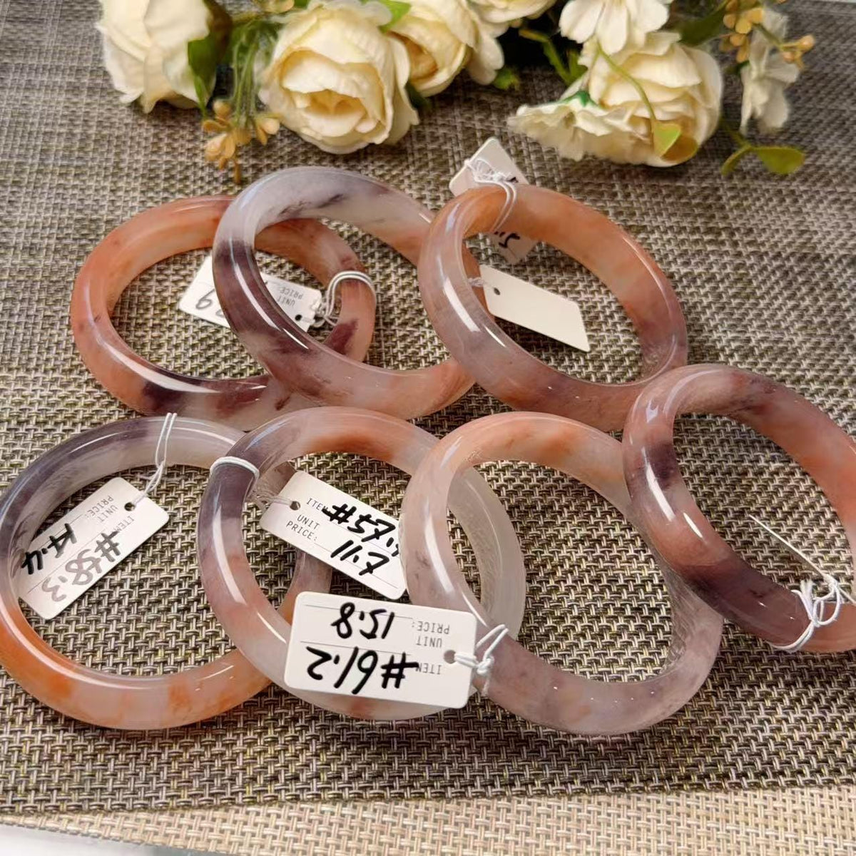 Rose Dusk Natural Quartzite Jade Bangle, Pink Purple Wide Bangle, One of a Kind Stone Bracelet, Certificate Included, 57-65mm Size Bangle