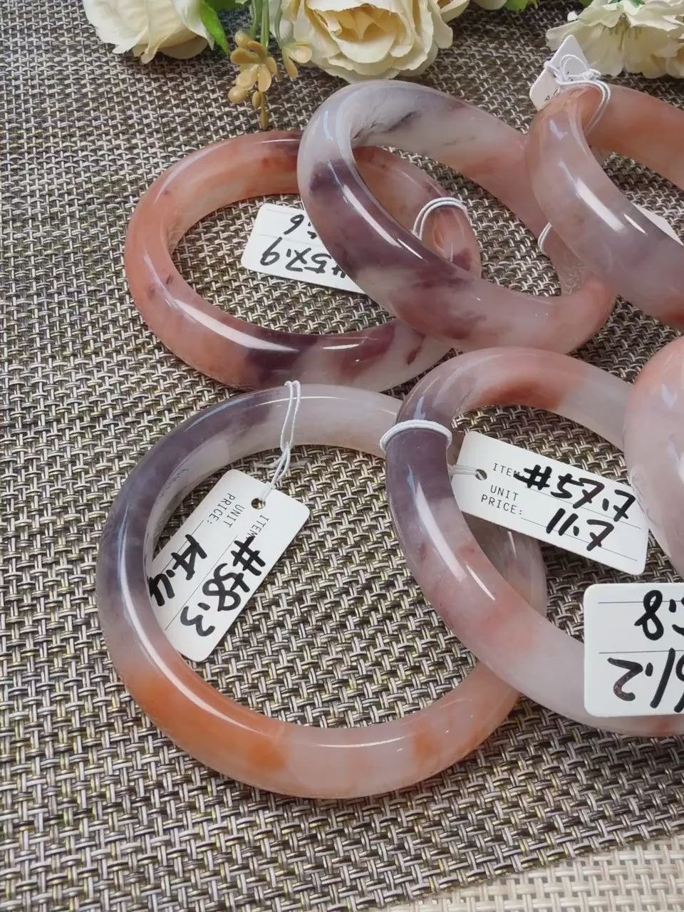 Rose Dusk Natural Quartzite Jade Bangle,  Pink Purple Wide Bangle, One of a Kind Stone Bracelet, Certificate Included, 57-65mm Size Bangle