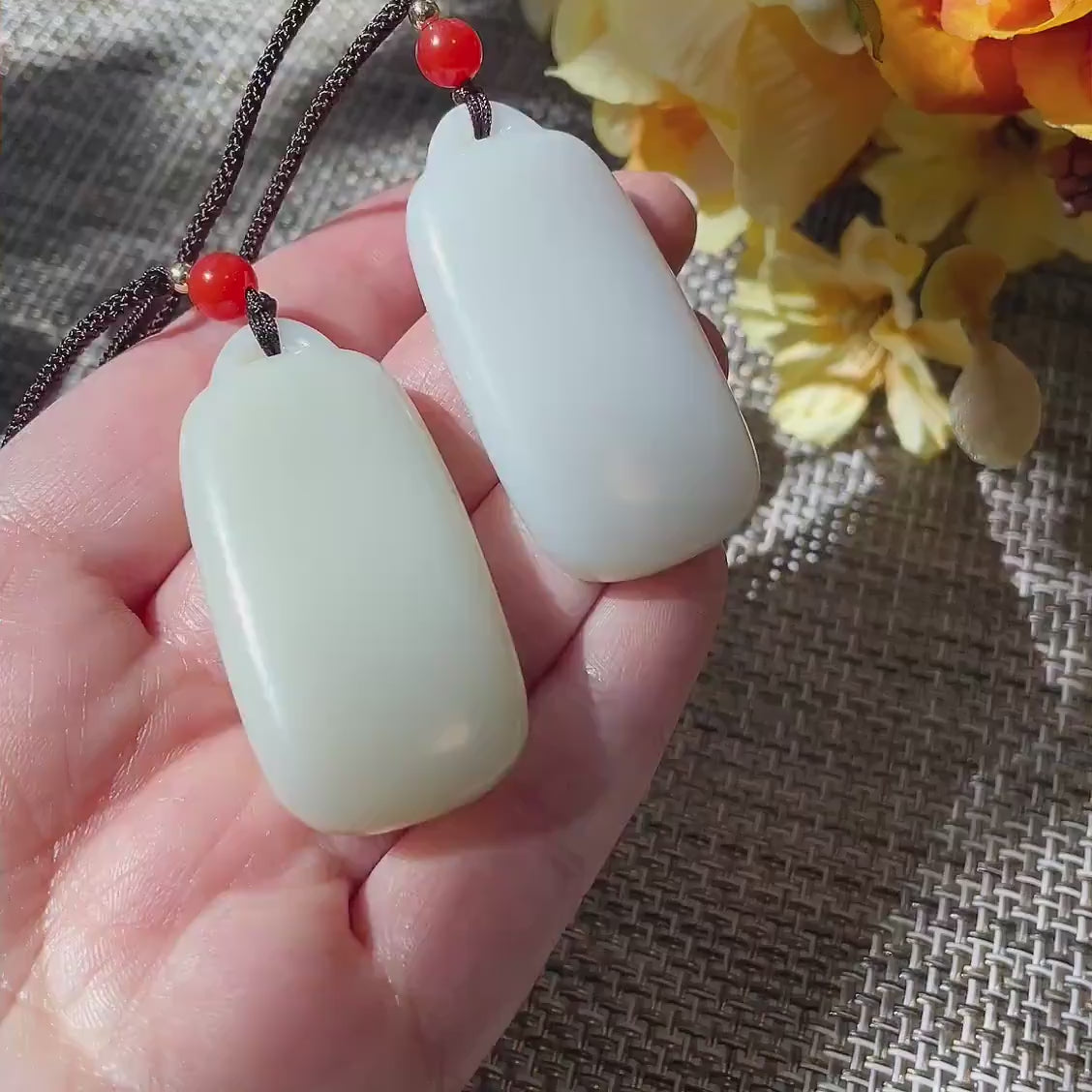 Certified Natural White Jade Pendant | Minimalist White Jade Tag Necklace | Hand Polished Gemstone Pendant | Adjustable Cord | Gift for Her