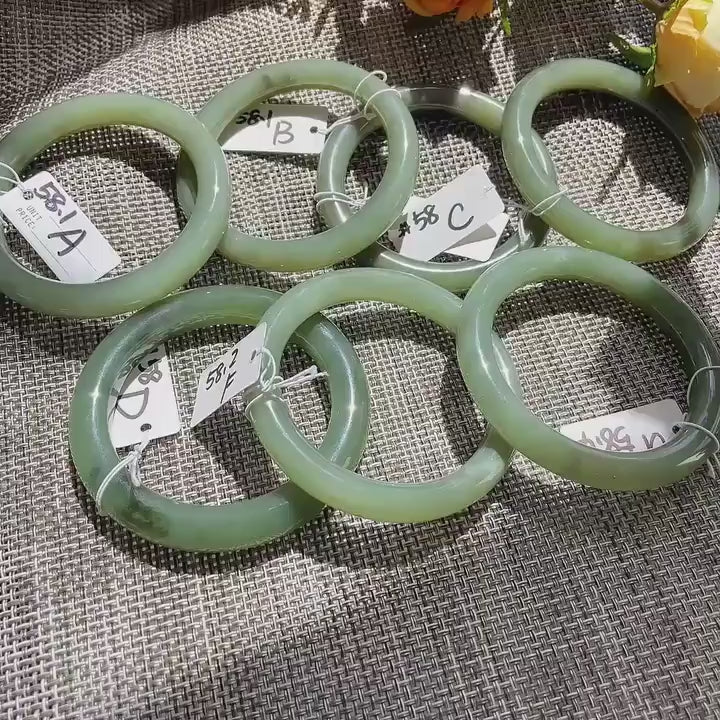 Certified Natural Green Jade Bangle, Lake Green Jade Bracelet, Size 57.5-58.5, Genuine Jade Jewelry, Minimalist Gift for Her