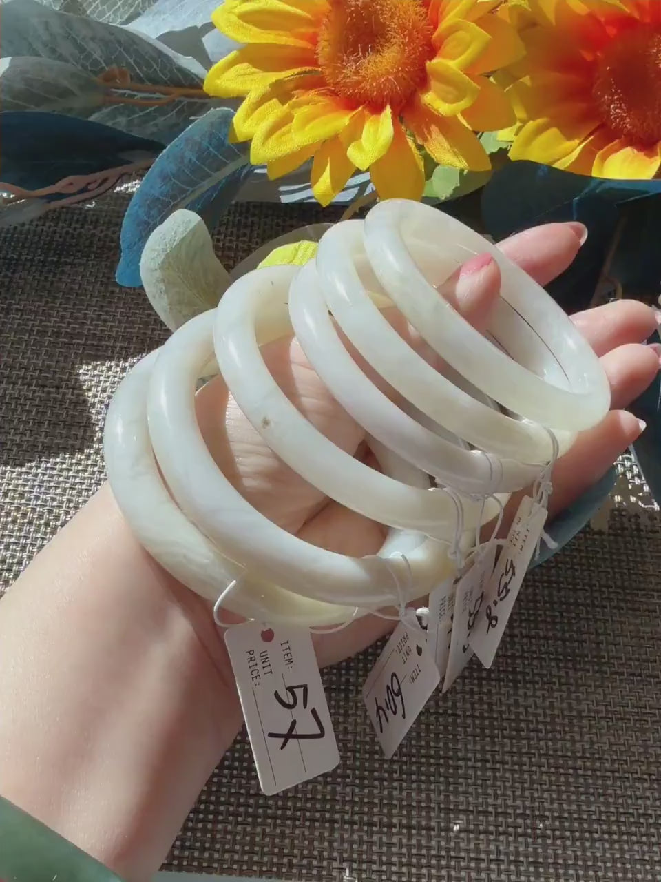Natural Milky White Nephrite Jade Bangle | One of a Kind Jade Bangle Bracelet | 52-60mm Round Bangle | Certificate Included, Slim Bangle