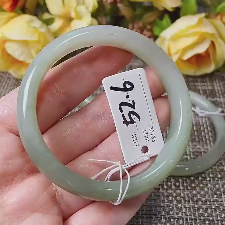 Certified Natural Nephrite Jade Small Size Bangle , Spring Water Green Jade, Bangle Size 51-55, Minimalist Jade Bangle Bracelet, XSmall Size