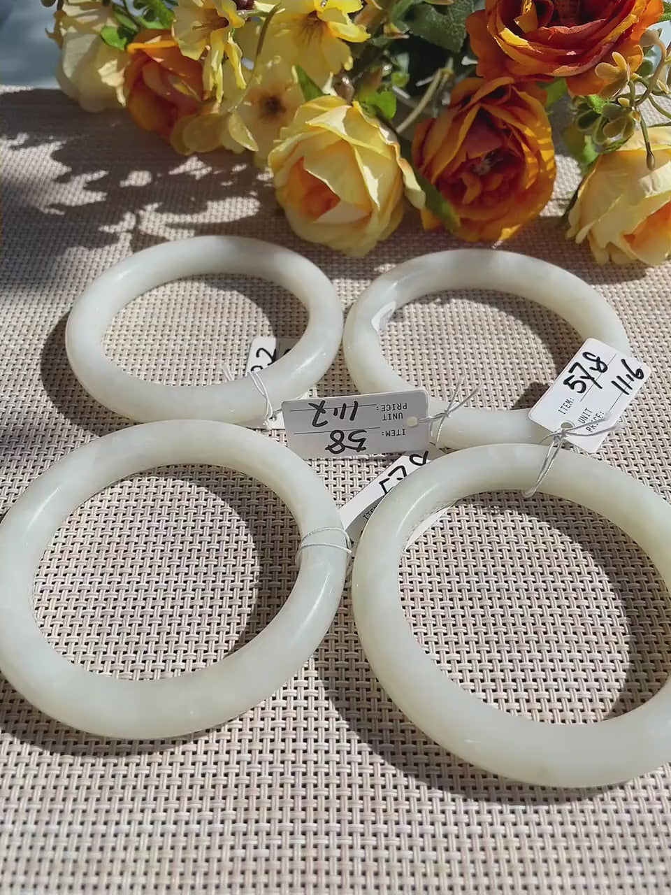 Certified Natural Creamy White Jade Bangle Bracelet | Nephrite White Jade Bangle | 57-58.5mm Jade Bangle, Gift for Her, One of a Kind