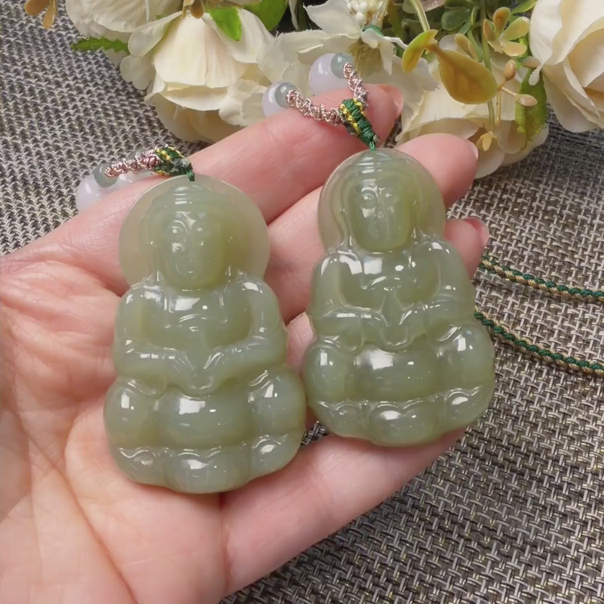 Certified Large Icy Green Jade Guanyin Necklace, Natural Jade Kwan Yin Pendant, Adjustable 28 Inch Cord, Unisex Jade Jewelry, One of a Kind